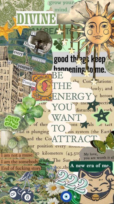 #myfirstshuffle 333 Vision Board, Spiritual Wallpaper, Vision Board Wallpaper, Whatsapp Wallpaper, Vision Board Inspiration, Hippie Wallpaper, Positive Self Affirmations, Aesthetic Collage, Spiritual Art