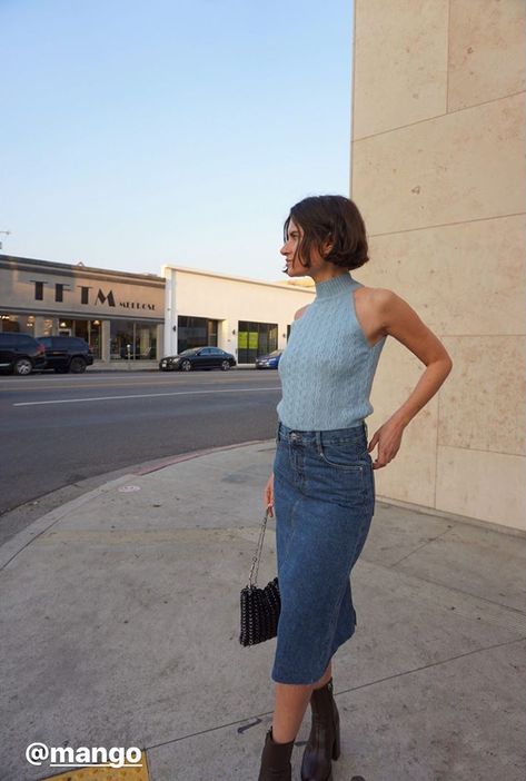 Denim Pencil Skirt Outfit, Pencil Skirt Outfit, Denim Pencil Skirt, Skirt Outfit, Denim Skirt, Style Me, Pencil Skirt, Pencil, My Style