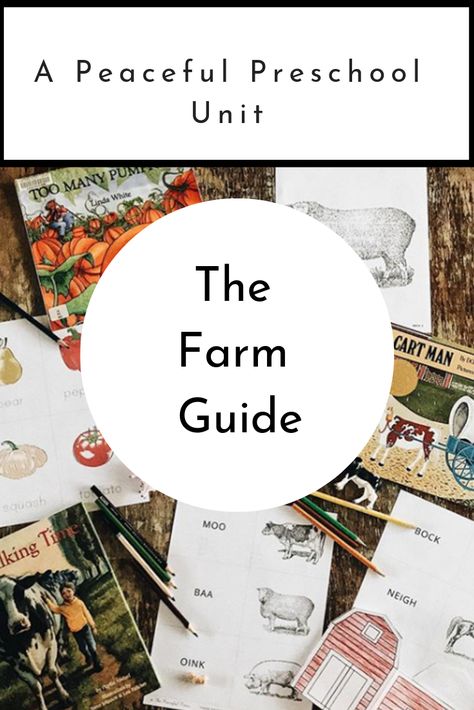 The Peaceful Preschool: Farm Guide  includes four weekly grids with activities to follow the work begun in  The Peaceful Preschool.  Your   3-5 year old child will continue developing large and fine motor skills, phonics and counting skills, along with their love for literature through the stories and projects included in  The Peaceful Preschool: Farm Guide. Farm Products Preschool, Peaceful Preschool, Nature Kindergarten, Homeschool Nature Study, Farm School, Kindergarten Curriculum, Toddler Homeschool, Preschool Units, Forest School