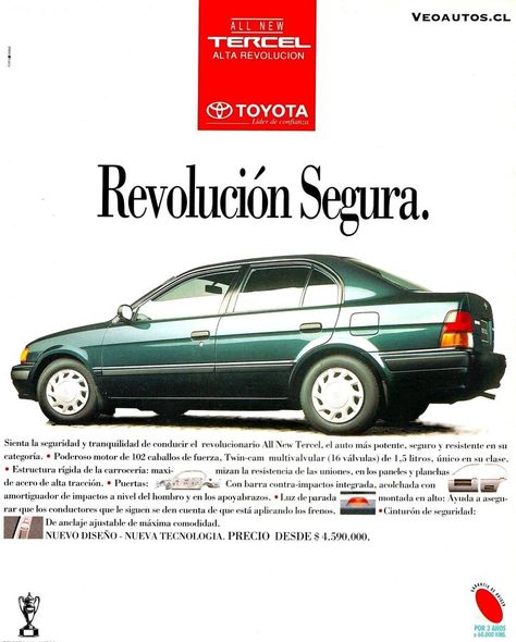 Toyota All New Tercel. Publicidad Chile 1995. Toyota Tercel, Toyota, Suv, Suv Car, Classic Cars, Vehicles