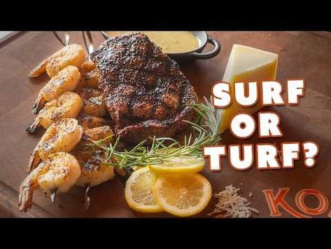 Combining the best of both land and sea in this Ribeye Steak Surf and Turf recipe! With its juicy steak and succulent shrimp, it is sure to impress even the toughest of crowds! You Will Need 2 grass-fed Ribeye Steaks 1 pound large, fresh Shrimp Kosmos Q Lab Seafood Rub, to taste Kosmos Q Clean Eating Lemon Twist, to ta Fresh Shrimp, Lemon Twist, Surf And Turf, Land And Sea, Juicy Steak, Ribeye Steak, Be Real, 1 Pound, Yummy Recipes