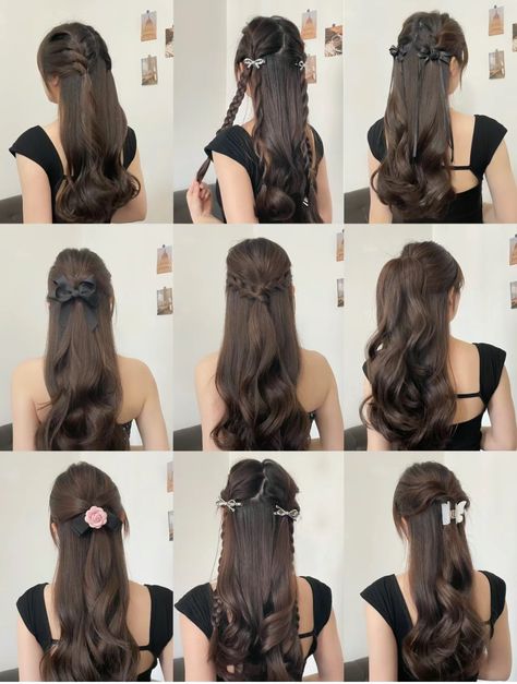 Cute Quick Hairstyles, Y2k Hairstyles, Easy Hairstyles For Thick Hair, Hair Style Korea, Hair Inspiration Long, Korean Hair, Easy Hairstyles For Medium Hair, Hairstyles For Layered Hair, Hair Arrange