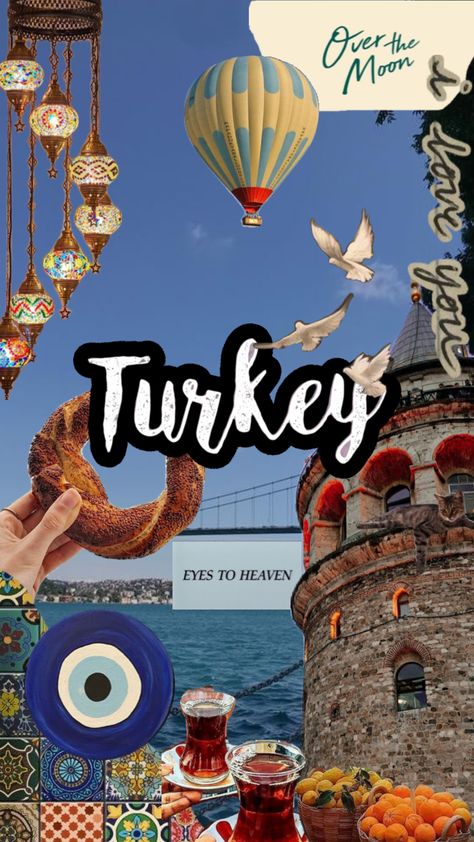 Turkey Poster Board, Turkey Trip Aesthetic, Wanderlust Wallpapers, Cappadocia Turkey Aesthetic, Turkey Collage, Social Advertising Design, Istanbul Places To Visit, Turkey Vacation, Istanbul Turkey Photography