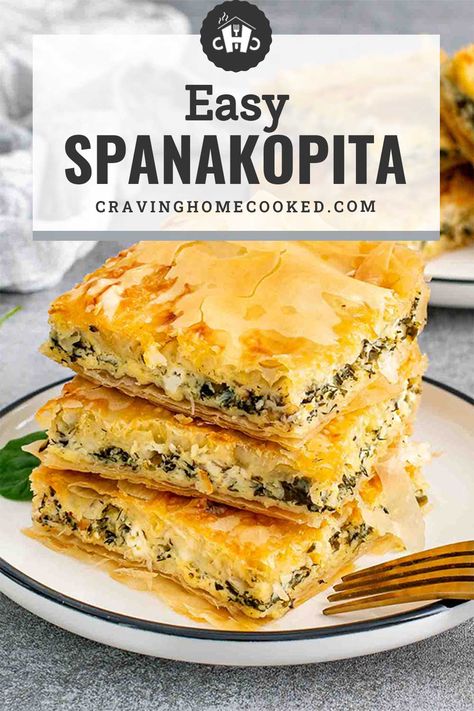 Whip up this authentic Greek Spanakopita for a taste of the Mediterranean! Crispy phyllo meets a savory spinach and feta filling. Perfect for gatherings or a cozy family meal. #GreekCuisine #SpanakopitaRecipe 🌿🥧 Greek Keto Spanakopita, Easy Spanakopita Recipe, Spinach And Feta Spanakopita, Spanicopita Recipe Easy, Spanakopita Recipe Easy, Spanokita Recipe Greek, Spanicopita Recipe, Chicken Spanakopita, Spanakopita Pie