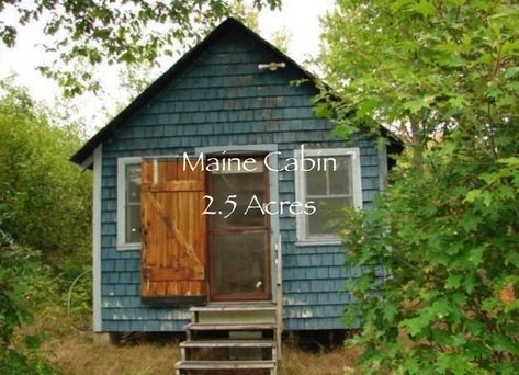 Maine Cabin For Sale on 2.5 Acres Under $40K - Old Houses Under $100K Maine Cabin, Truck Pulls, Cabins For Sale, Just Relax, Big Trucks, Property Listing, Old Houses, Maine, Shed