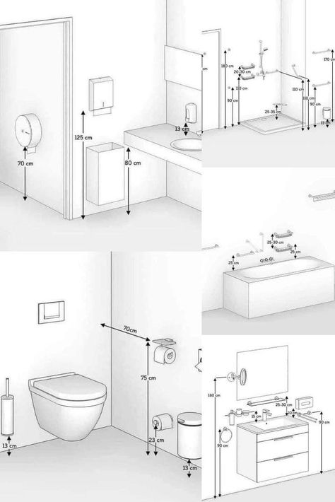 Bathroom Layout Plans, Interior Design Basics, Bilik Air, Bathroom Dimensions, Desain Pantry, Bathroom Design Layout, Bathroom Plans, Washroom Design, Interior Design Guide