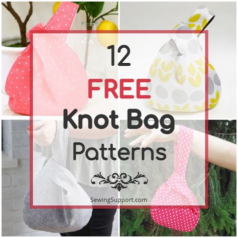 Japanese Bag Pattern Free, Japanese Knot Bag Pattern Free Tutorials, Knot Bag Pattern Free, Japanese Knot Bag Pattern Free, Sew Tote Bags, Japanese Purse, Knot Purse, Yoga Mat Bag Pattern, Quilted Tote Bags Patterns