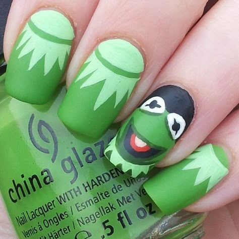 Disney Nail Art Designs, Nature Nails Designs, Cute Animal Nail Art, Cute Animal Nail, Neon Nail Art, April Nails, Nails Opi, Animal Nail Art, Nail Art Disney