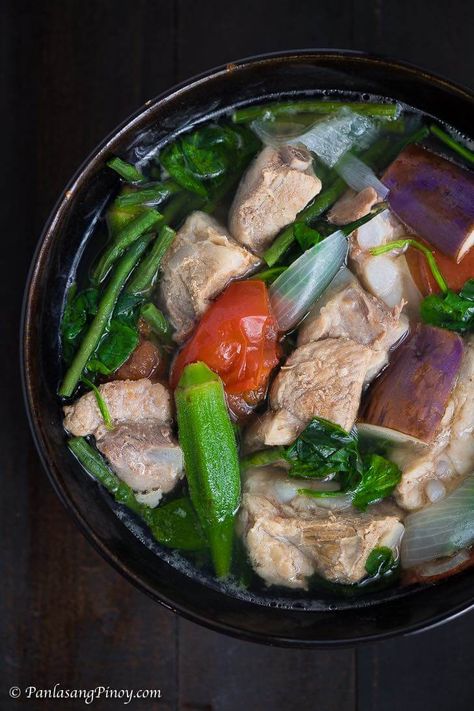 Sinigang Na Salmon Recipe, Sinigang Na Baboy Recipe, Filipino Dinner Recipes, Filipino Dinner, Bagoong Alamang, Pilipino Recipe, Pork Sinigang, Sinigang Recipe, Food Campaign