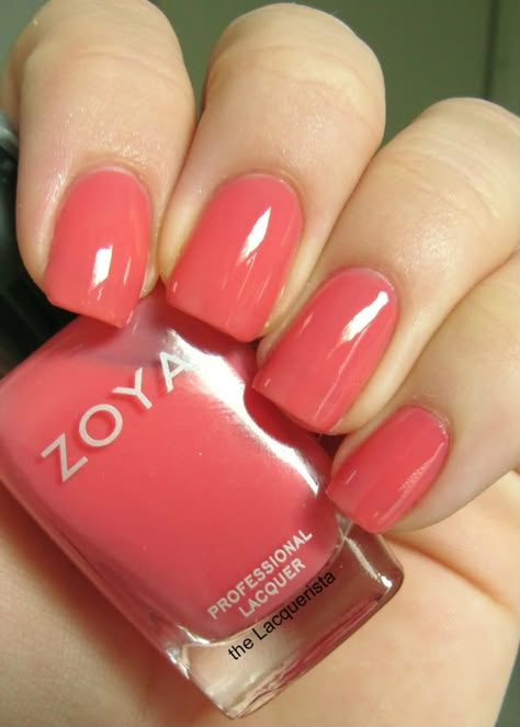 Zoya Maya Guava Nail Color, Jelly Watermelon Pink Nails, Guava Nails, Coral Nail Colors, Watermelon Color Nails, Nails Colors Summer, Stars Nails, Lovely Pic, Nail Beds