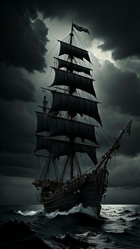 Silent Nature, Ghost Ship Art, Ivar Vikings, Black Pearl Ship, Pirate Ship Art, Ahly Sc, Galaxy Wallpapers, Navi A Vela, Sailing Art