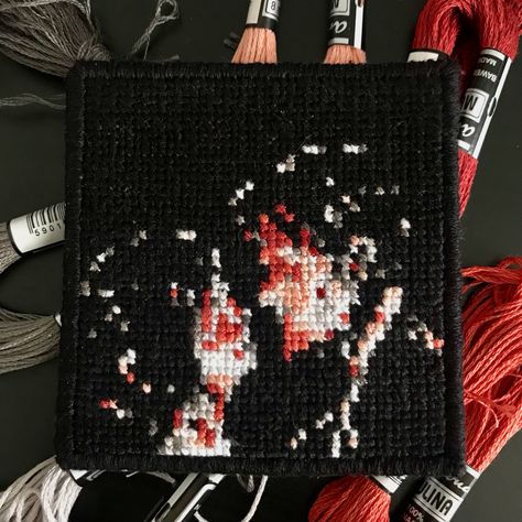 My Chemical Romance Embroidery, My Chemical Romance Cross Stitch, Mcr Cross Stitch, My Chemical Romance Crochet, Mcr Embroidery, Mcr Crochet, Mcr Pixel Art, Cross Stitch Patch, Patch Ideas