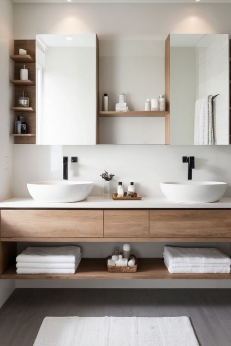 Create an illusion of space with sleek floating vanities. Explore stylish and practical designs that add a touch of sophistication to any modern bathroom. Floating Half Bath Vanity, Small Bathroom Floating Vanity, Marble Bathroom Ideas, Bathroom Floating Vanity, Floating Vanity Bathroom, Floating Vanities, Illusion Of Space, Floating Bathroom Vanity, Vanity Design