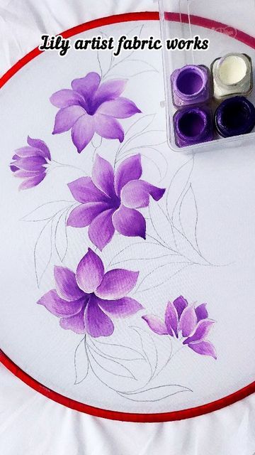 Fabric Painting Dress Ideas, Febric Penting Design Simple, Panting Suit, Bedsheet Painting, Blossom Drawing, Cherry Blossom Drawing, Bed Sheet Painting Design, Sheet Painting, Silk Painting Techniques