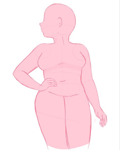 Free reference to use! #drawing #drawingideas #animedrawing #plussizefashion #art #sketch #digitalart #digitalarttutorial #reference #poses #mangaart #character #fictionalcharacter Body Reference Drawing Woman Poses Plus Size, Chubby Base Drawing, Large Body Type Reference, Body Base Sketch Plus Size, Plus Size Drawing Base, Plus Sized Drawing Reference, Plus Size Drawing Reference, Plus Size Female Anatomy Drawing, Plus Size Drawing Reference Poses