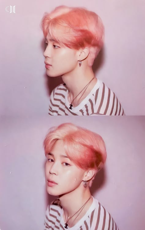 Jimin Pink Hair, Photocards Bts, Park Jimim, Jimin Hair, Bts Photocard, Photocards Kpop, Bts Photocards, Jimin Fanart, Park Jimin Cute