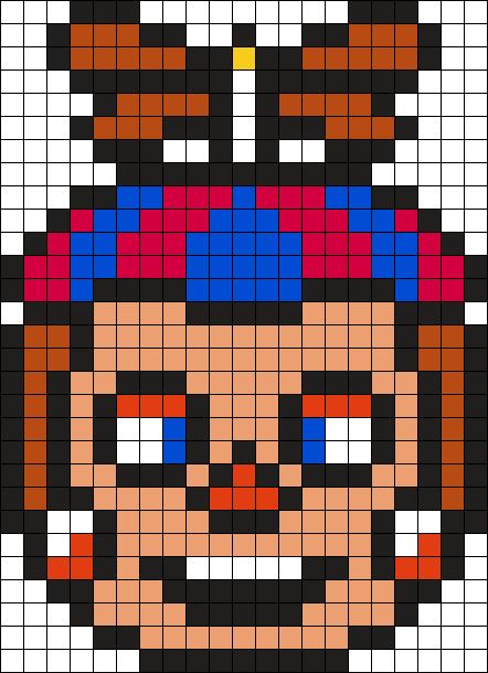 Balloon Boy FNAF2 21 X 29 Perler Bead Pattern | Bead Sprites | Characters Fuse Bead Patterns Pixel Art Pattern Fnaf, Micheal Afton Pixel, Fnaf Alpha Pattern, Fnaf Sb Perler Beads, Fnaf Pixel Art Grid Easy, Fnaf Beads Pattern, Fnaf Perler Beads Pattern, Five Nights At Freddy's Pixel Art Grid, Fnaf Pixel Art Grid