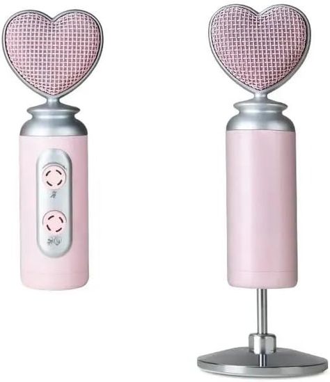 Amazon.com: Cute Pink Heart Shaped USB Microphone for PC Gaming Streaming Podcasting Twitch, YouTube, Discord, Recording : Musical Instruments Heart Shaped Microphone, Heart Microphone, Cute Microphone, Podcast Decor, Cute Wishlist, Pink Objects, Pink Microphone, Idol Oc, Vanilla Room