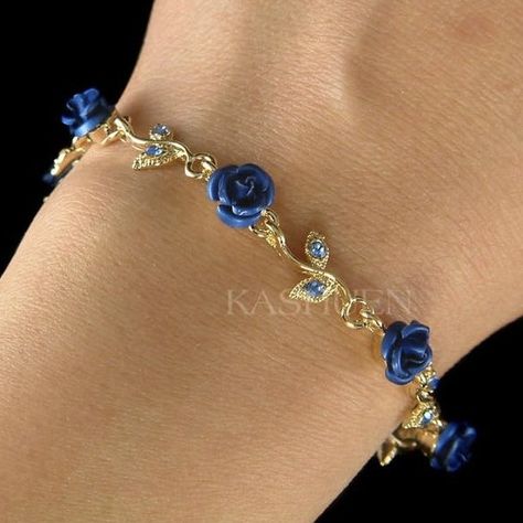 Blue Rose Necklace, Blue Rose Jewelry, Dragon Goddess, Blue Flower Bracelet, Royal Blue Bracelet, Blue Rose Dress, Royalty Dr, Blue Rose Flower, Dark Blue Flowers