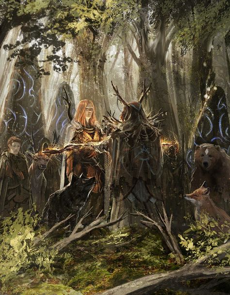 Celtic Druids, Fantasy Forest, Fantasy Setting, Black Book, Arte Fantasy, Fantasy Inspiration, Medieval Fantasy, Fantasy Artwork, Fantasy Landscape