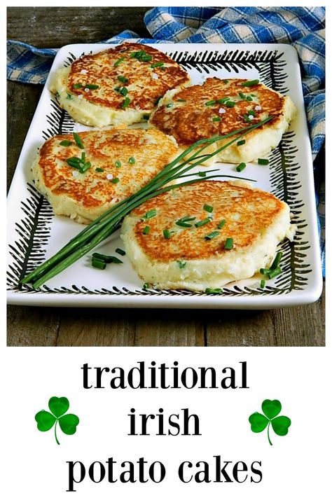 If there is anything better than mashed potatoes, it has to be Traditional Irish Potato Cakes! They\'re fab! Make them anytime you have leftover potatoes & instructions if youi want to start from scratch. #IrishPotatoCakes #PotatoCakes #LeftoverPotatoes #LeftoverPotatoes #Irish #PotatoRecipe #LeftoverMashedPotatoes Irish Recipes Authentic Dinner, Yummy Potatoes, Rice Sides, Irish Dinner, Irish Foods, Irish Recipes Authentic, Irish Cooking, Irish Potato, Irish Recipes Traditional