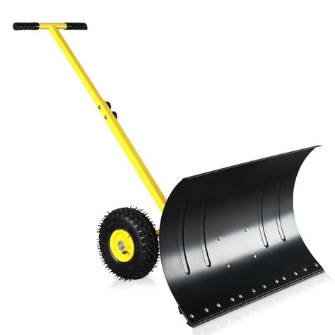 74*47cm Iron Yellow T-Handle Black Blade Adjustable Human-Powered Snow Plow https://mlnshops.com/products/74-47cm-iron-yellow-t-handle-black-blade-adjustable-human-powered-snow-plow MLNshops #Bestseller Snow Shovel With Wheels, Snow Cleaning, Snow Shovels, Snow Removal, Snow Plow, Garden Hand Tools, Black Wheels, Snow Shovel, Removal Tool