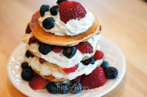 Whole wheat pancakes with whipped cream and berries Wheat Berry Recipes, Whole Wheat Pancakes, Wheat Pancakes, Berry Breakfast, Mini Quiches, Wheat Berries, Cooks Illustrated, America's Test Kitchen, Christmas Cooking