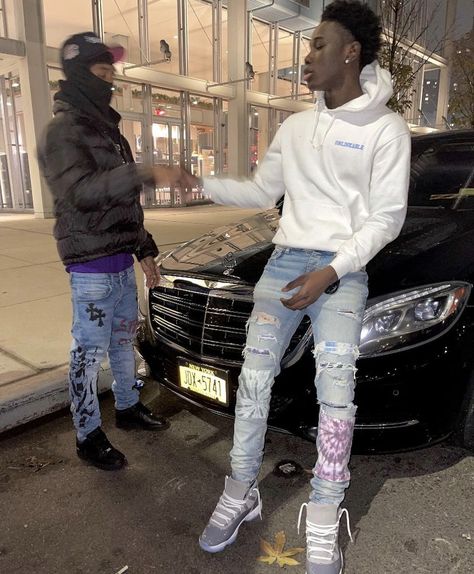 Stacked Jeans Fit Men, Nyc Drip Fits Men, Amiri Jeans Outfit Men, Us Drip, Ybn Nahmir, Drip Clothing, Ayo And Teo, Amiri Jeans, Drip Fits