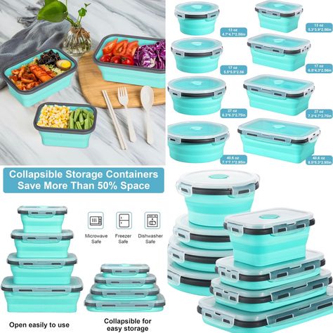 Everyones kitchen dream. Not having a messy Tupperware cabinet. 8 Pack Collapsible Food Storage Containers With Lids, Flat Stacks Collapsible Storage Containers Sets Silicone Collapsible Bowls Tupperware Cabinet, Collapsible Bowl, Cooking Stuff, Boys Playroom, Collapsible Storage, Camping Rv, Rv Accessories, Meal Prep Containers, Remodeled Campers