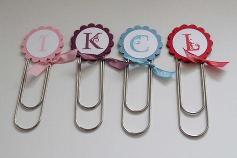 Monogrammed Paper Clip Bookmarks by jchill34 - Cards and Paper Crafts at Splitcoaststampers Paper Clips Bookmarks, Paper Clip Bookmarks, Bookmarks Ideas, Handmade Paper Gifts, Paperclip Crafts, Paperclip Bookmarks, Paper Clip Art, Monogrammed Stationery, Bookmark Ideas