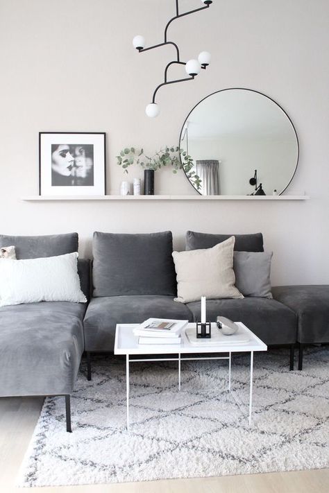 Tv Fal, Trendy Living Rooms, Minimalist Interior Design, Living Room Decor Apartment, Living Room Inspo, Living Room Grey, A Living Room, Small Living Room, Living Room Inspiration