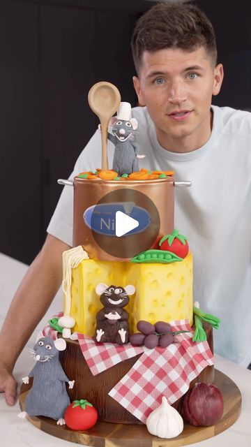 𝗡𝗶𝗰𝗸 𝗗𝗶𝗚𝗶𝗼𝘃𝗮𝗻𝗻𝗶 on Instagram: "Ratatouille Birthday Cake" Ratatouille Cake Ideas, Ratatouille Birthday Cake, Ratatouille Cake, Ratatouille Birthday Party, Ratatouille Birthday, Nick Digiovanni, Tier Cakes, Cheese Lover, Chocolate Lover