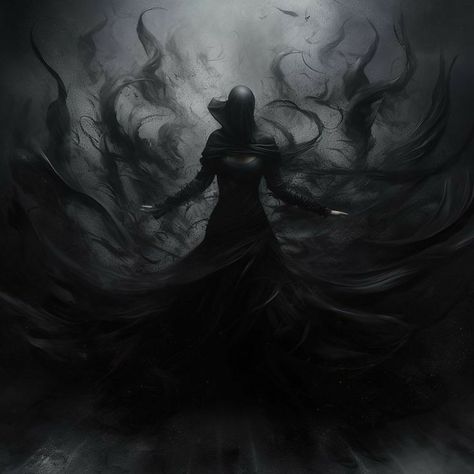 Shadow Manipulate Power, Dark Magic Fantasy Art, Shadowfell Dnd, Fantasy Dark Magic, Shadow Magic Art, God Of Shadows, Shadow Magic Aesthetic, Shadow Goddess, Shadow Mage