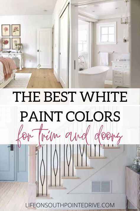 Best White for Trim | Best White Paint for Trim Best Paint Color For Trim And Baseboards, White Paint For Trim, Best Paint For Doors And Trim Interiors, White Trim And White Walls, Painting Trim And Doors White, Best Door And Trim Paint, Best White For Trim And Doors, White Paint For Trim And Doors, What Color To Paint Doors And Trim