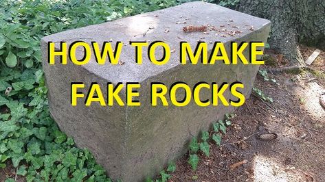 How to make fake rocks - Learn how to make artificial rocks from concrete as well as faux rock painting techniques to make concrete look like actual stone Diy Fake Rock Cover, Make Concrete Look Like Stone, Making Fake Rocks, Fake Rocks Diy, Make Fake Rocks, Fake Rock Wall, Fake Rock Covers, Diy Faux Rocks, Faux Rock Walls