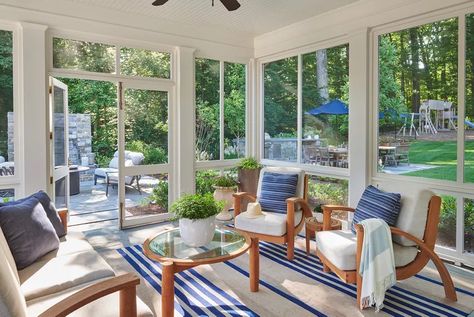 32 Relaxing Three-Season Porch Ideas to Try 3 Season Porch Ideas Sunroom, Three Season Porch Ideas, 3 Season Porch Ideas, Sunporch Ideas, Deck Renovation, Screened Porch Decorating, 3 Season Porch, All Season Room, Three Season Porch