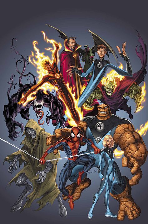 Ultimate Marvel The Fantastic Four, Mark Bagley, Ultimate Marvel, Fox Studios, Star Comics, Arte Dc Comics, Ultimate Spiderman, Comic Pictures, Marvel Vs Dc