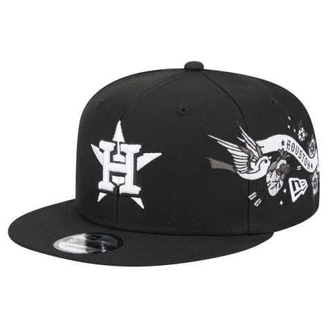 Bring some artistic flair to your Houston Astros fandom with this City Art 9FIFTY Snapback Hat from New Era. The 9FIFTY design features a structured fit and high crown, offering a timeless look that's perfect for everyday wear.  With its bold Houston Astros logo embroidered on the front and a unique City Art graphic that wraps around the left side, this hat is a stylish way to show your team pride. Astros Hat, Astros Logo, Houston Astros Logo, Sun Rays, Houston Astros, City Art, Adjustable Hat, Fitted Hats, Snapback Hat