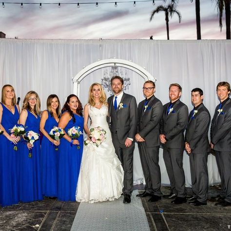 Grey Wedding Party, Gray Wedding Party, Wedding Royal Blue, Royal Blue Wedding Theme, Blue And Silver Wedding, Royal Blue Bridesmaids, Gray Wedding Colors, Blue Wedding Theme, Wedding Royal