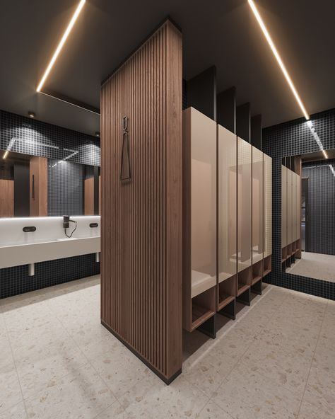 Locker Room Bathroom, Locker Room Shower, Pool Changing Room, Pool Changing Rooms, Public Shower, Gym Design Interior, Locker Designs, Piscina Interior, Restroom Design