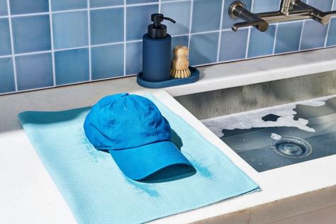 How to Wash a Baseball Cap (the Right Way) How To Wash Baseball Cap, Wash Baseball Cap, How To Wash Hats, Sweat Stains, Clean Sink, Clean Towels, Cleaning Tips, Ball Cap, Hats Vintage