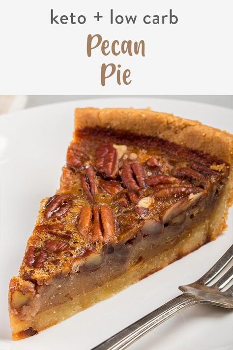 A keto pecan pie with the flavors and gooey texture of any pecan pie you've ever had. The gooey, sweet filling is delicious on top of a buttery almond flour pie crust. Great for the holidays to keep things sugar free with the pecan pie you serve family and yourself. Thanksgiving Sugar Free Desserts, Low Sugar Pecan Pie, Low Sugar Pecan Pie Recipe, Pecan Pie Recipe Healthy, Pecan Flour, Keto Pecan Pie Bars, Sugar Free Pie Crust, Sugar Free Pecan Pie Recipe, Pecan Flour Recipes