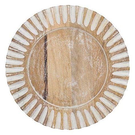 Fennco Styles Rustic Wood Grain Decorative Charger Plates with Ribbed Design 13" Round, Set of 4 â€“ Natural Mango Wood Charger Plates for Banquets, Family Dinners, Special Events and - Walmart.com Wood Charger Plates, Wooden Charger Plates, Wood Plate Chargers, Wooden Chargers, Fluted Wood, Wood Chargers, Wood Product, Wood Care, Moon Light