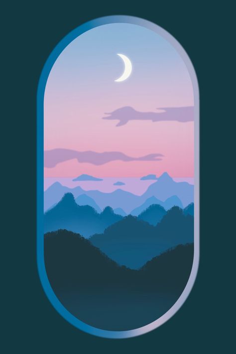 Landscape procreate Digital art Digital Art Software, Window Illustration, Procreate Ipad Art, Canvas Painting Designs, Modern Art Paintings, Ipad Art, Art Wallpaper Iphone, Minimalist Painting, Digital Art Illustration