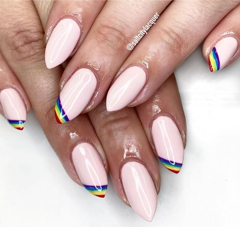 Show Your Pride With These 18 Colorful Nail Art Ideas Pride Gel Nails, Bright Summer Acrylic Nails, Pride Nails, Coffin Nails Matte, Happy Pride Month, Colorful Nail Art, Rainbow Makeup, Simple Acrylic Nails, Happy Pride