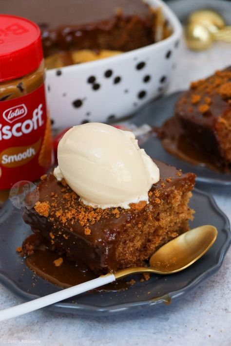 Biscoff Sticky Toffee Pudding - Jane's Patisserie Valentine Baking Recipes, Biscoff Recipes, Janes Patisserie, Soft Sugar, Toffee Pudding, Bread And Butter Pudding, Sticky Toffee Pudding, Sticky Toffee, Golden Syrup