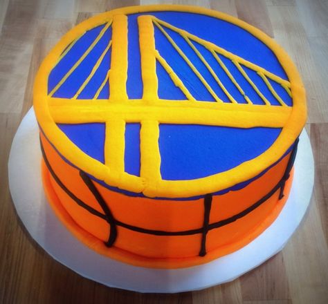 Golden State Warriors Basketball Cake Golden State Warriors Cake, Golden State Warriors Party, Golden State Warriors Birthday, Ball Cupcakes, Birthday Cake For Men, Basketball Birthday Cake, Cake For Men, Basketball Theme Party, Golden State Warriors Basketball