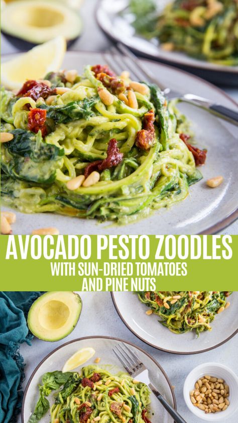 Zoodle Recipes Sun Dried Tomatoes, Zoodle Recipes Lunch, Zoodle Pesto Recipes, Paleo Zoodle Recipes, Zoodles Vegan Recipes, Zoodle Recipes Healthy Clean Eating, Zoodle Dinner Recipes, Easy Zoodle Recipe, Zucchini Pesto Recipes