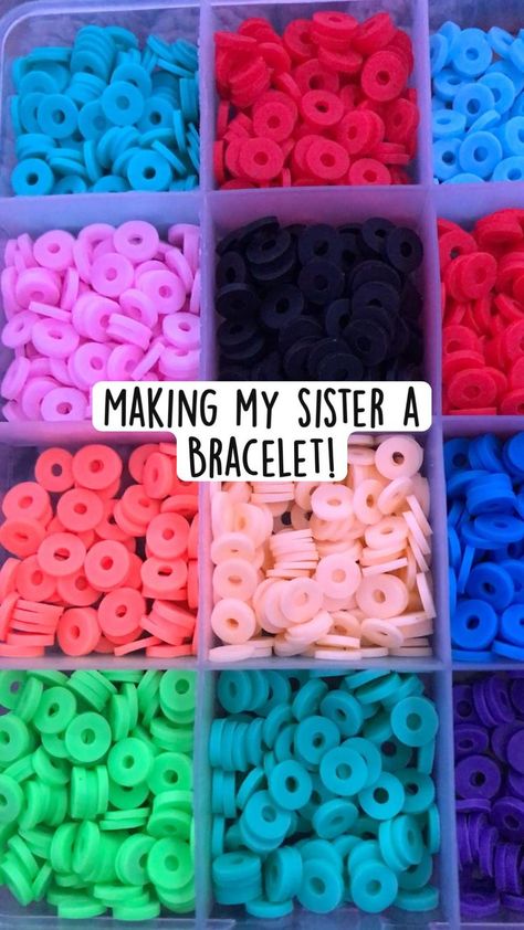 Making my sister a Bracelet! in 2022 | Clay beads, Handmade jewelry tutorials, Diy bracelets patterns Friendship Bracelets Patterns, Diy Friendship Bracelets, Cute Friendship Bracelets, Clay Bead Bracelet, Preppy Jewelry, Diy Clothes And Shoes, Bracelets Patterns, Bracelets Handmade Diy, Tutorials Diy