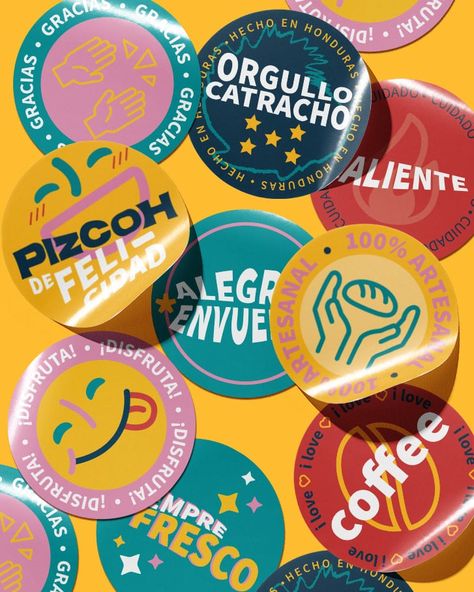 PizcoH-Stickers Sticker Logo Design, Branded Stickers, Sweet Branding, Confectionery Branding, Branding Stickers, Sticker Branding, Modern Bakery Logo, Brand Sticker Design, Sticker Design Aesthetic